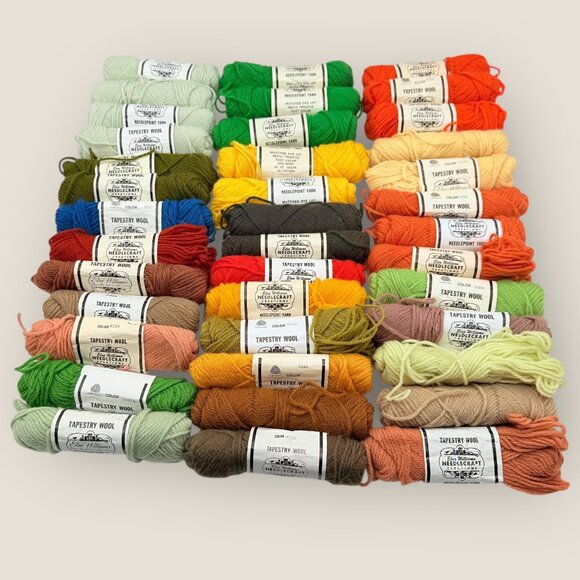 Lot of 40 Elsa Williams Needlecraft Tapestry Wool Yarn Assorted Colors - Picture 1 of 14